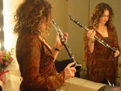 Anat in mirror with clarinet