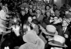 Mob drinking in saloon